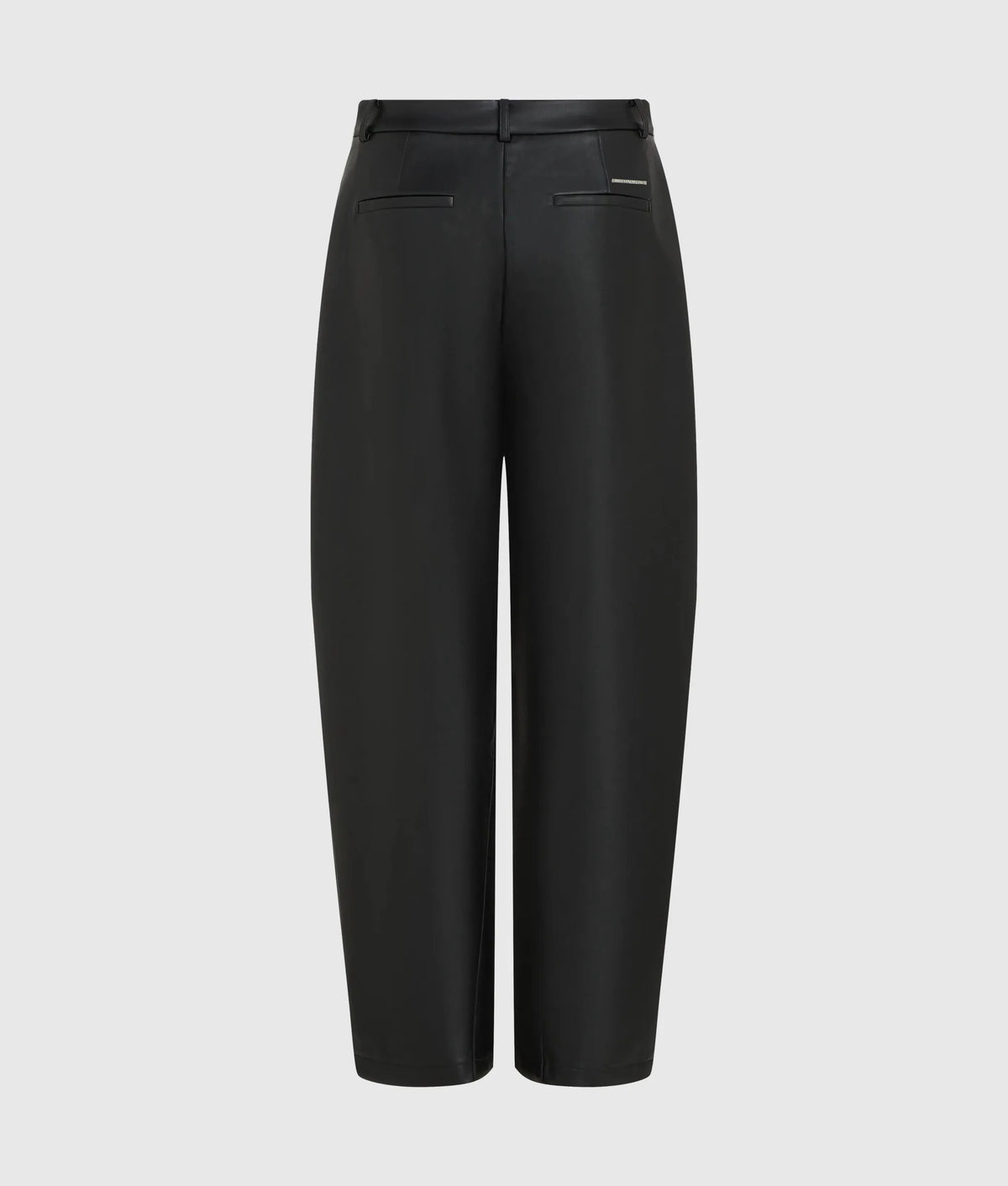 Faux-leather barrel-leg pants
