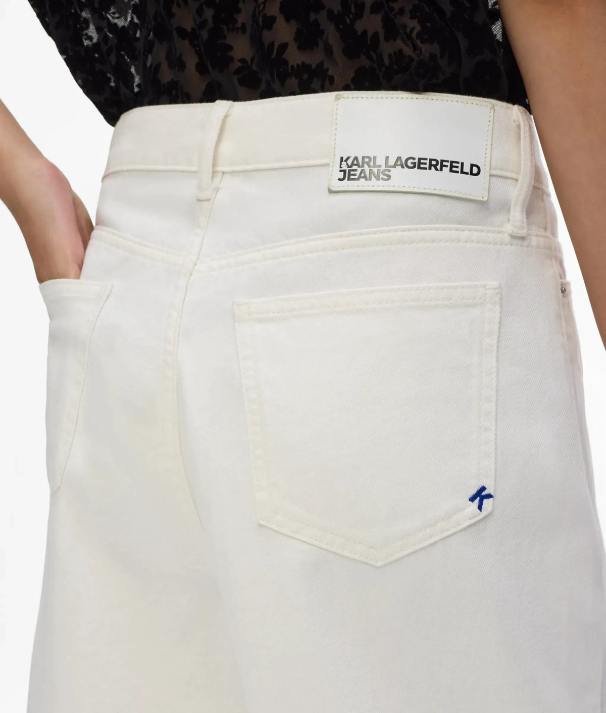 White denim Bermuda shorts