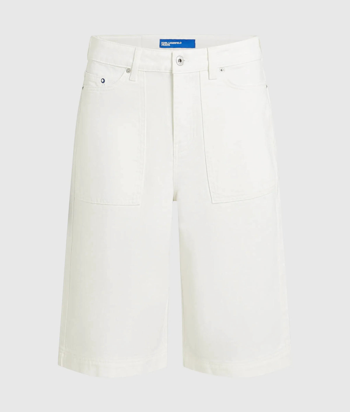 White denim Bermuda shorts