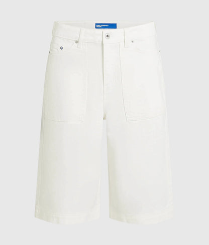 White denim Bermuda shorts