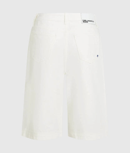 White denim Bermuda shorts
