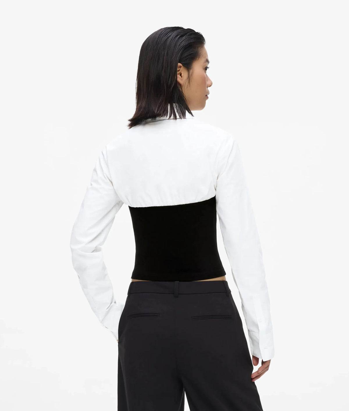 Corset detail poplin shirt