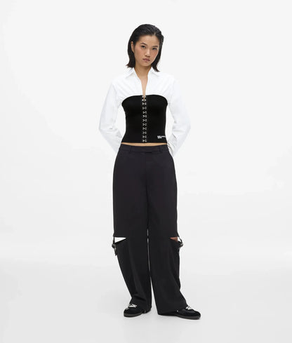 Corset detail poplin shirt