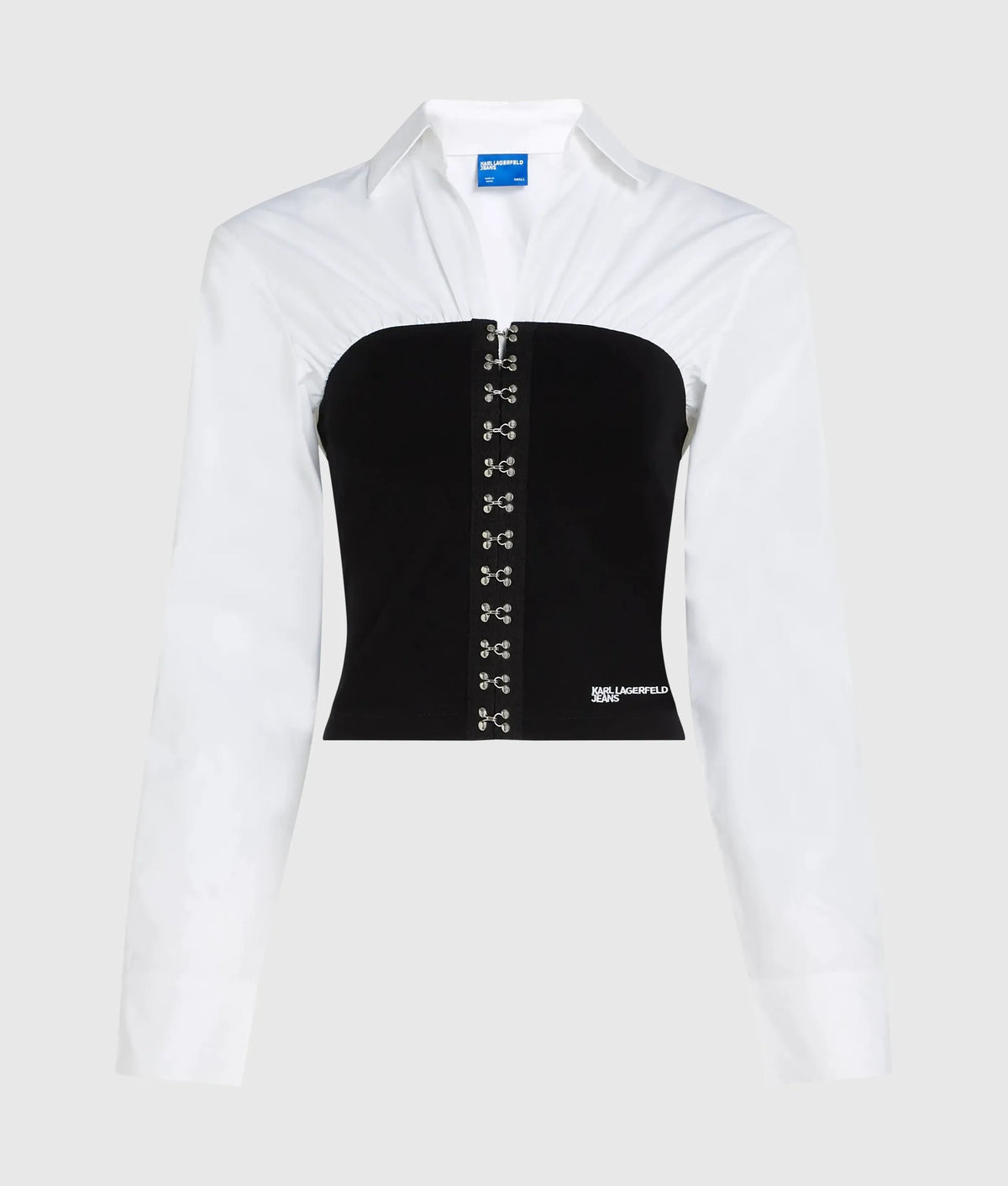 Corset detail poplin shirt
