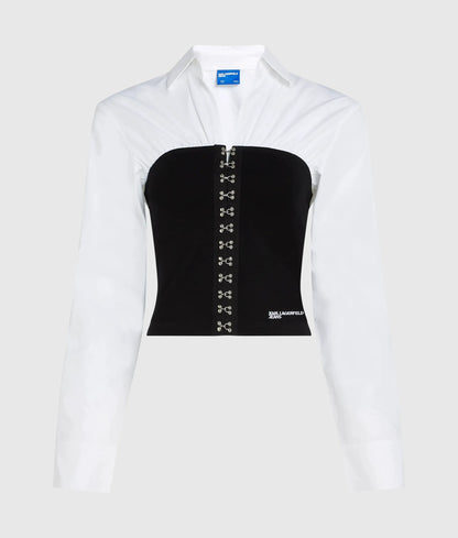 Corset detail poplin shirt
