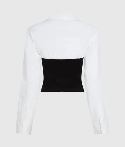 Corset detail poplin shirt