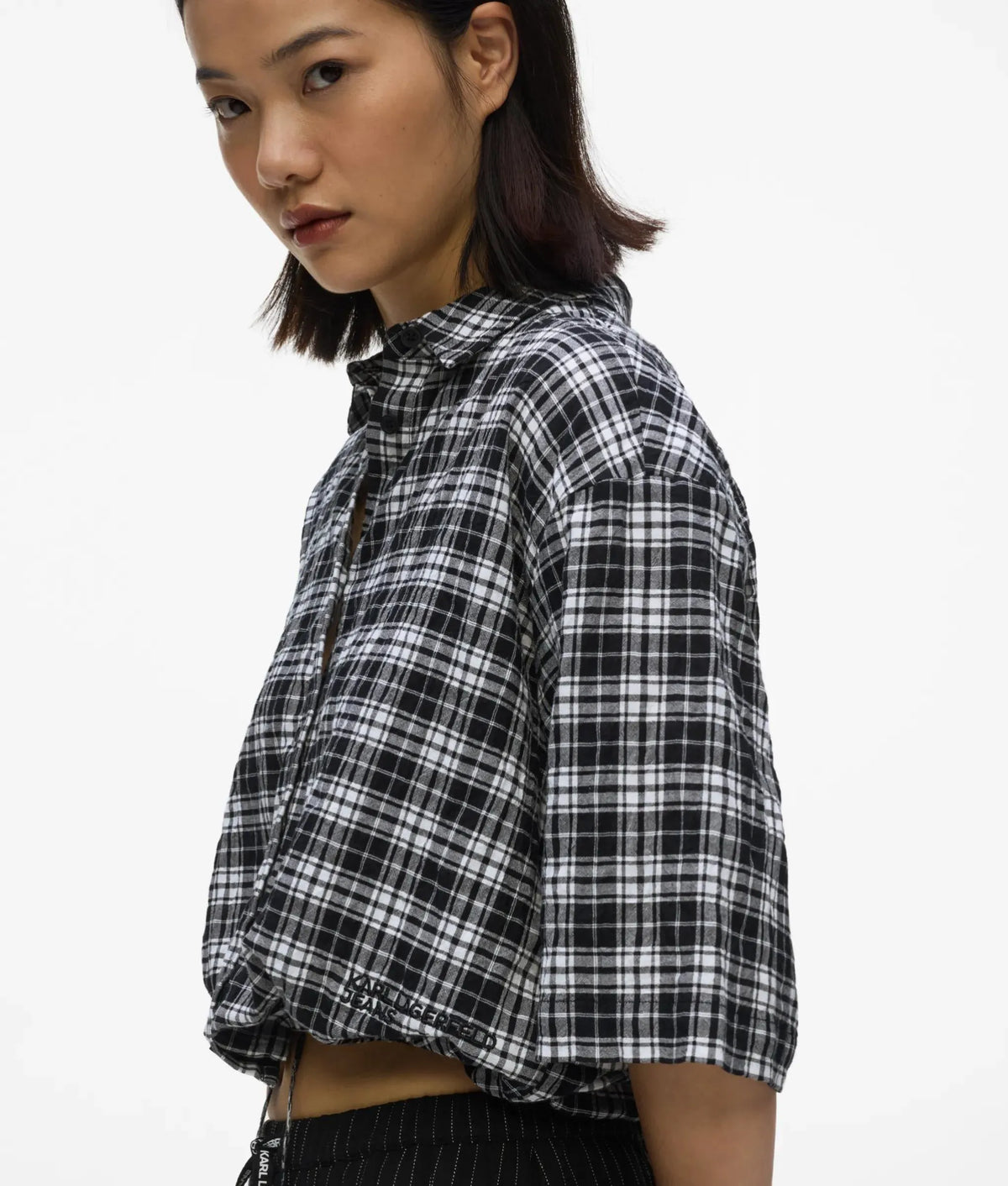 Boxy checked blouse