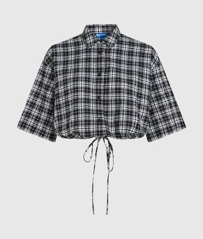 Boxy checked blouse