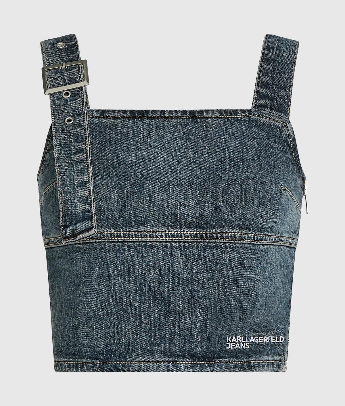 Belted denim tank top