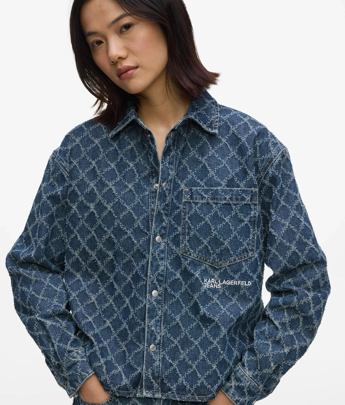 Argyle denim shirt