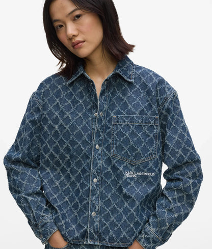 Argyle denim shirt