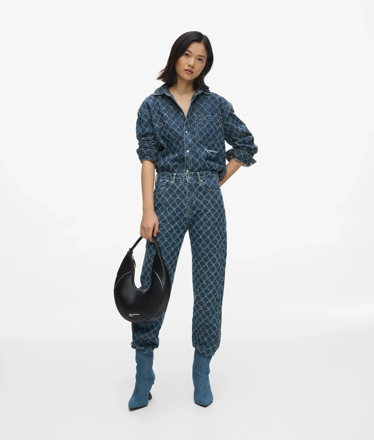 Argyle denim shirt