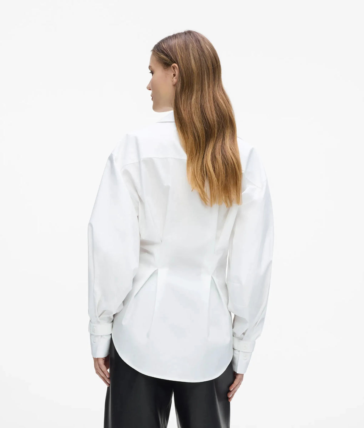 Double-breasted poplin shirt