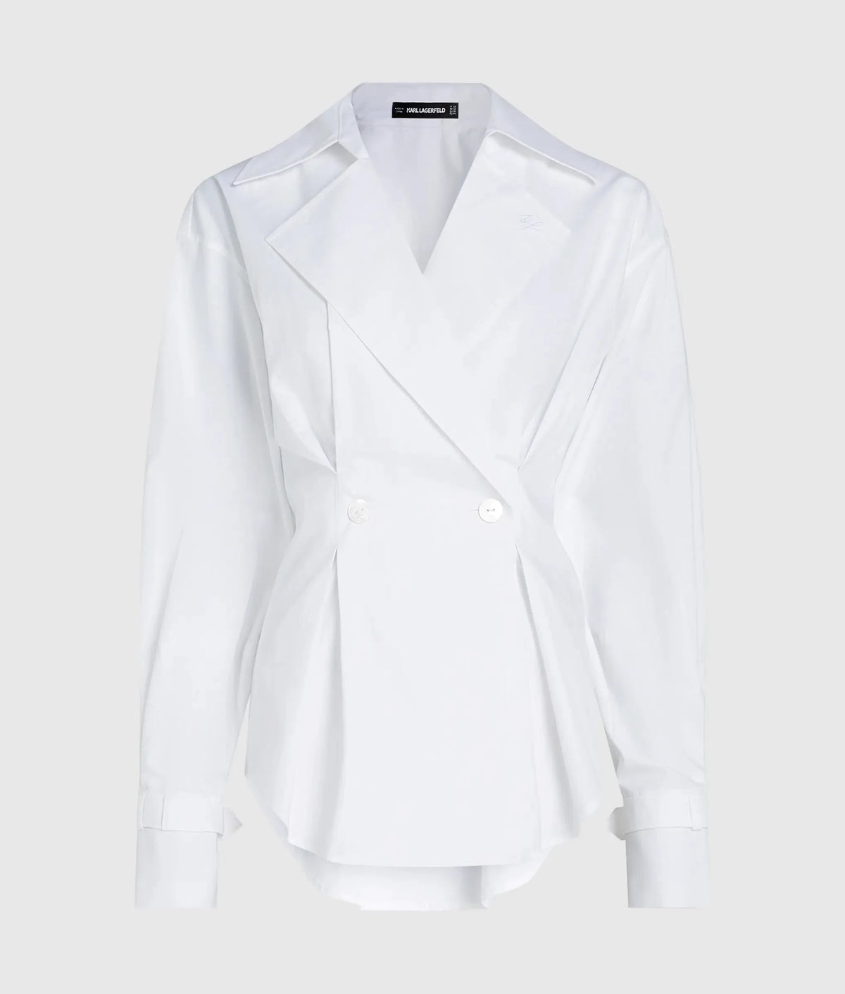 Double-breasted poplin shirt