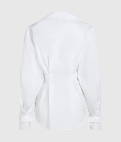 Double-breasted poplin shirt