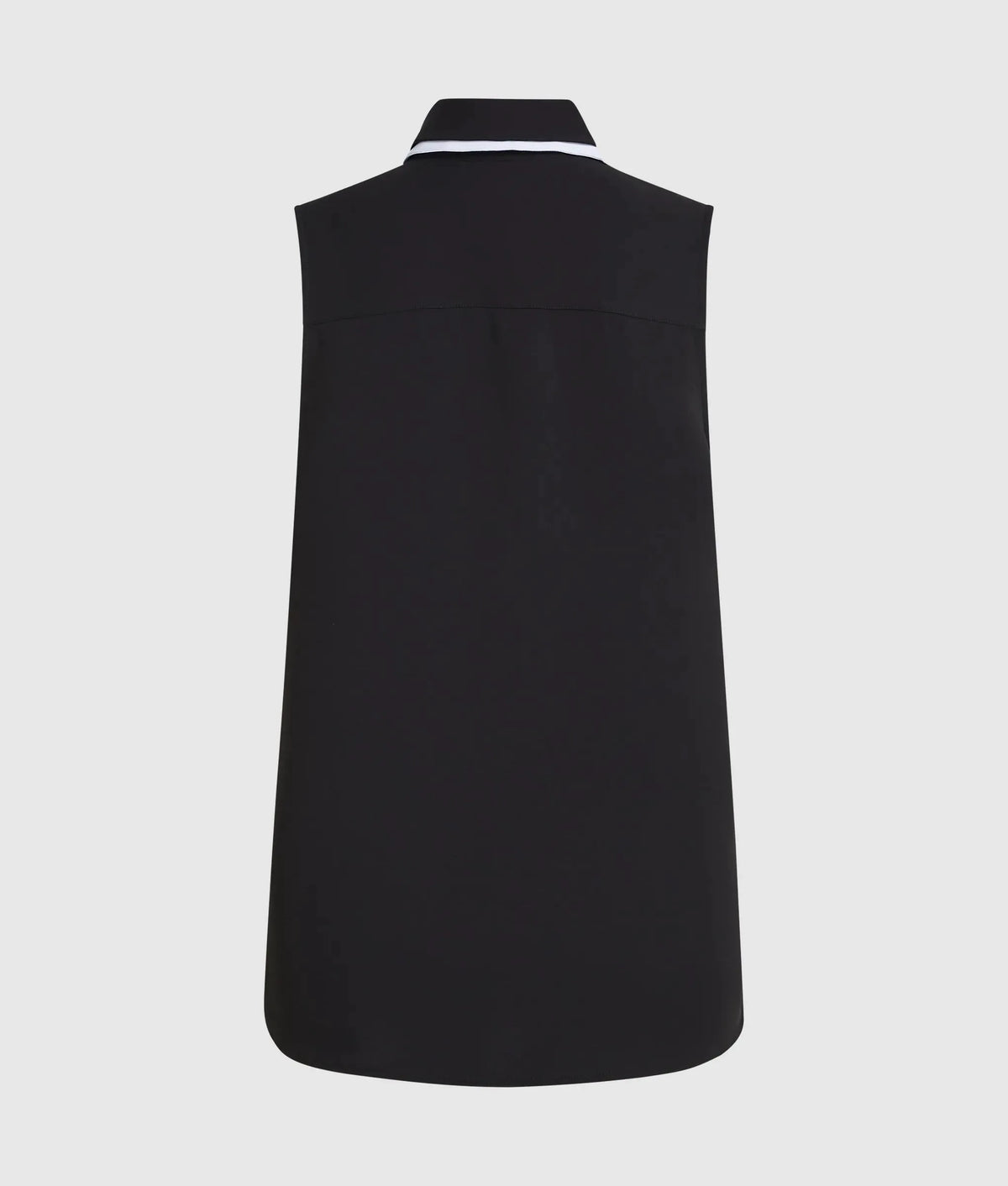 Black and white sleeveless blouse