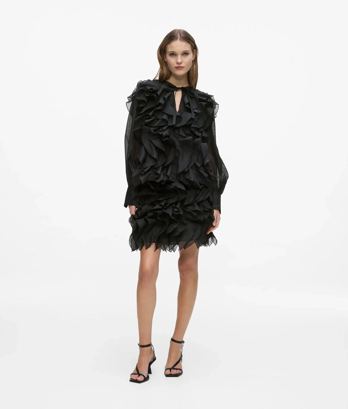 Organza ruffle blouse