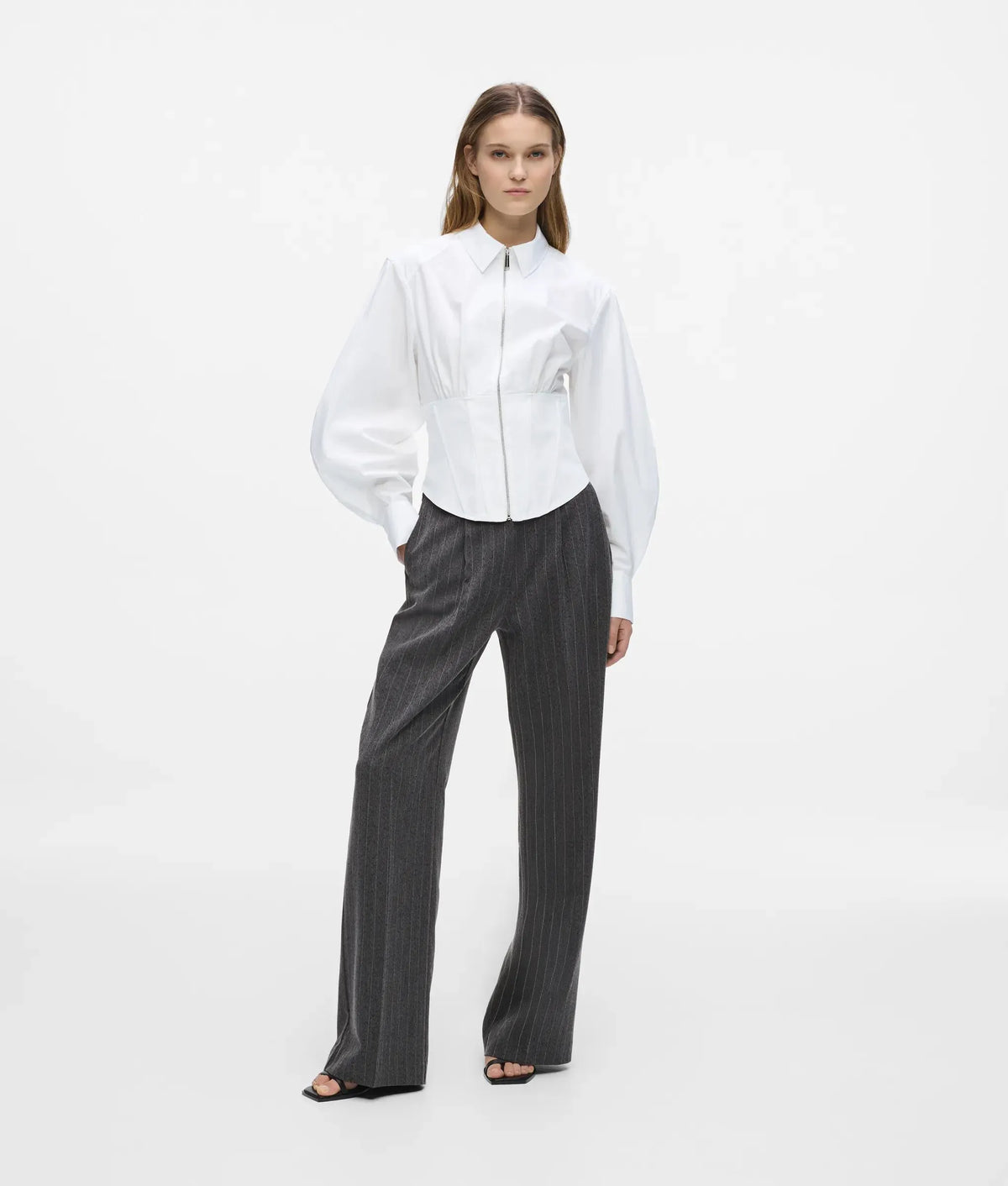 Corset poplin shirt