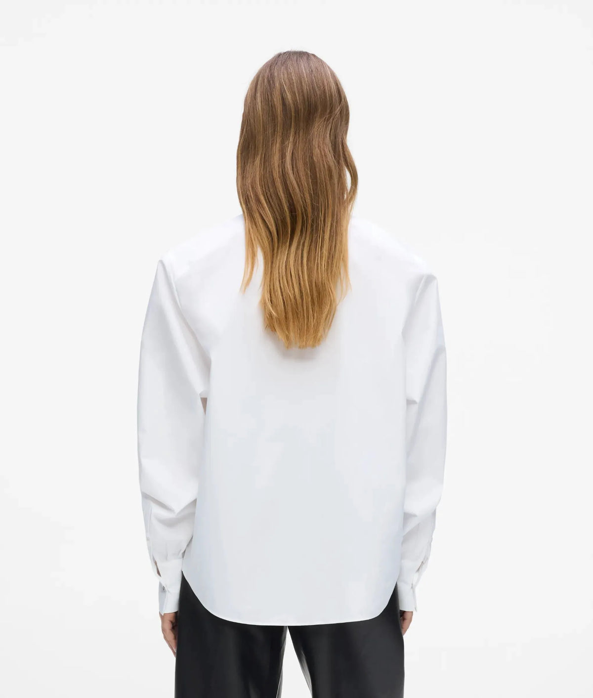 Shoulder pad poplin shirt