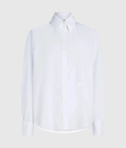 Shoulder pad poplin shirt