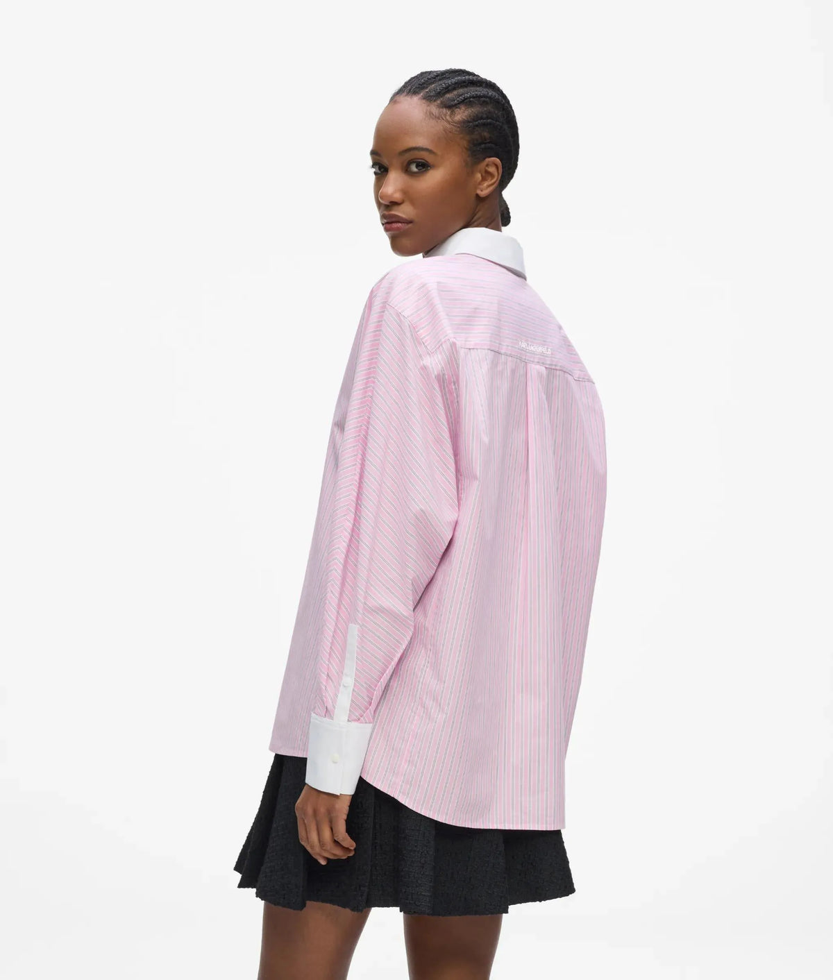 Contrast-collar Ikon stripe shirt