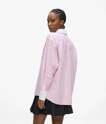 Contrast-collar Ikon stripe shirt