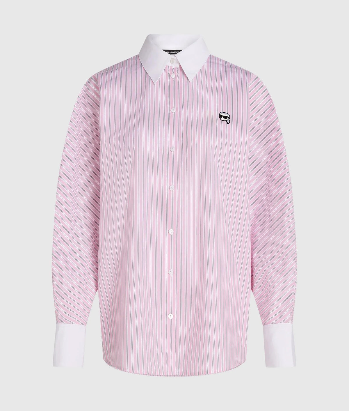 Contrast-collar Ikon stripe shirt