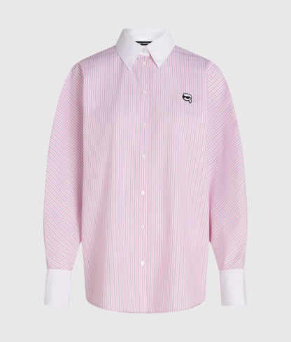 Contrast-collar Ikon stripe shirt