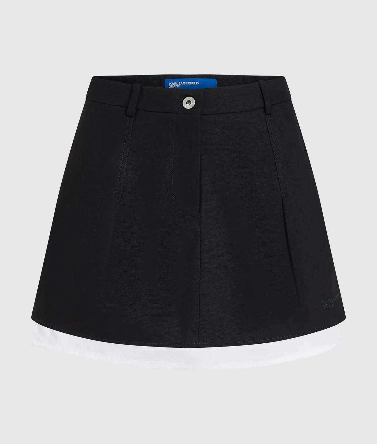 Black and white canvas mini skirt