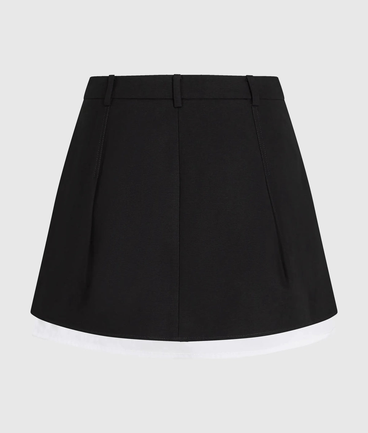 Black and white canvas mini skirt