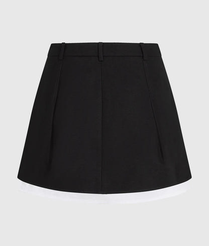 Black and white canvas mini skirt