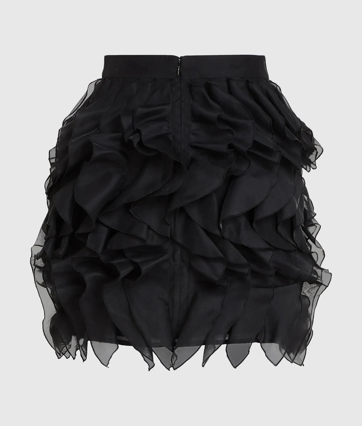 Organza ruffle mini skirt