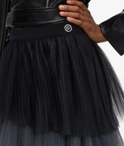 Asymmetric ombré tulle skirt