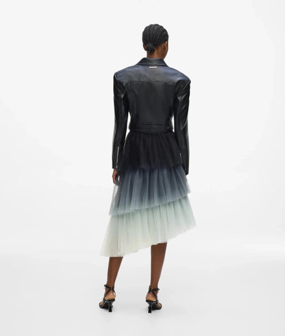 Asymmetric ombré tulle skirt