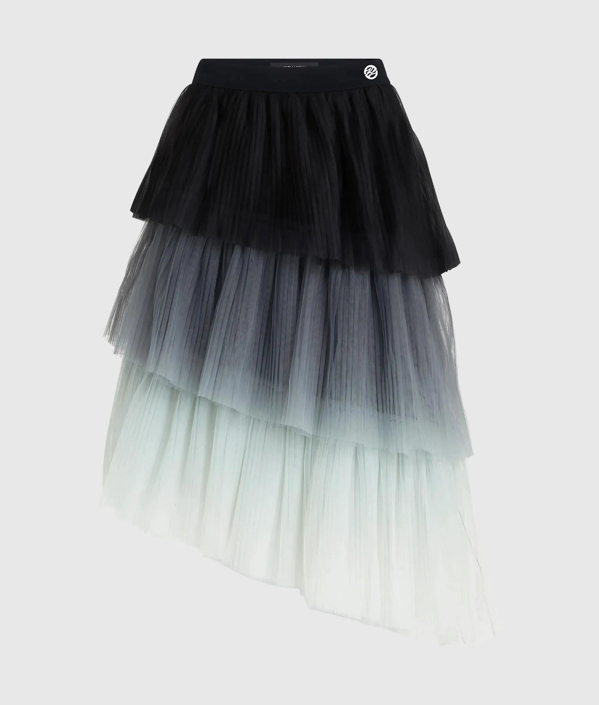 Asymmetric ombré tulle skirt