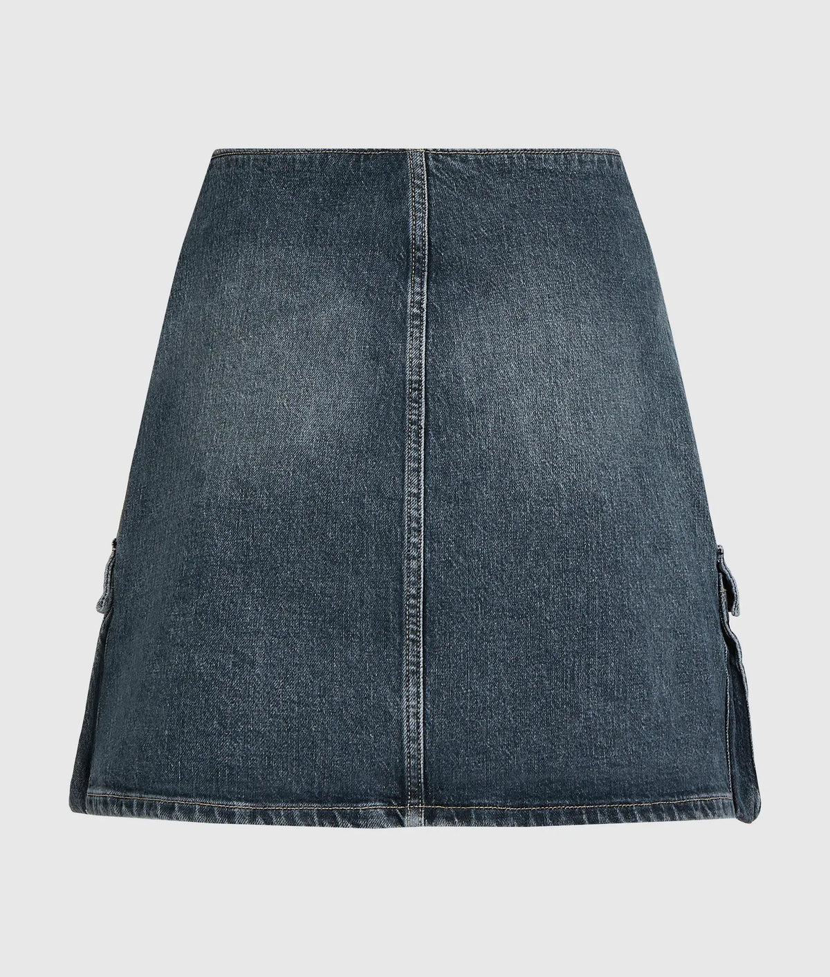 Buckle-detail denim mini skirt