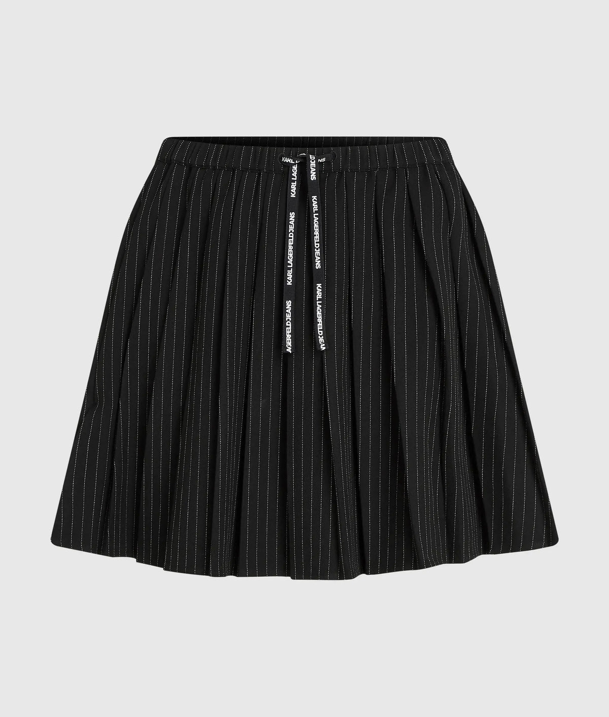 Pinstripe pleated mini skirt
