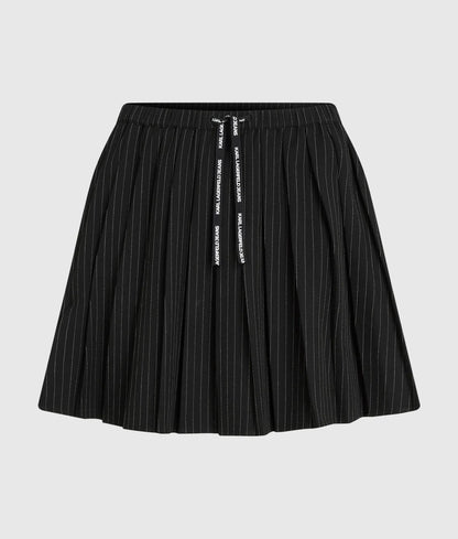Pinstripe pleated mini skirt