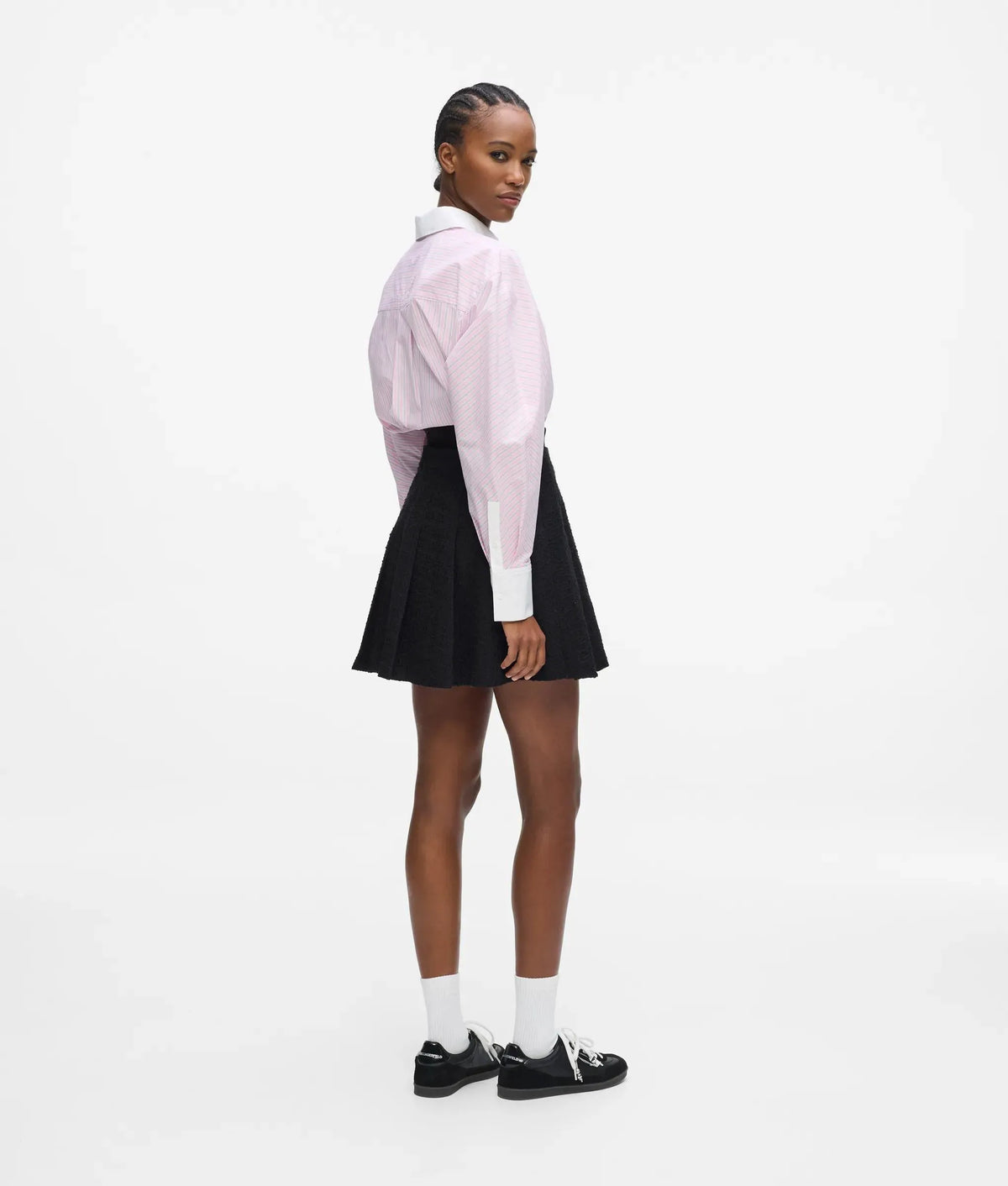 Ikon bouclé pleated skirt