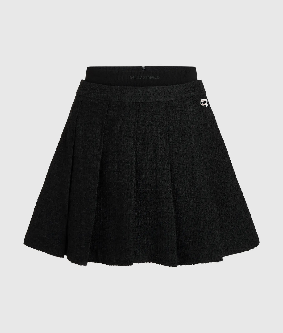 Ikon bouclé pleated skirt