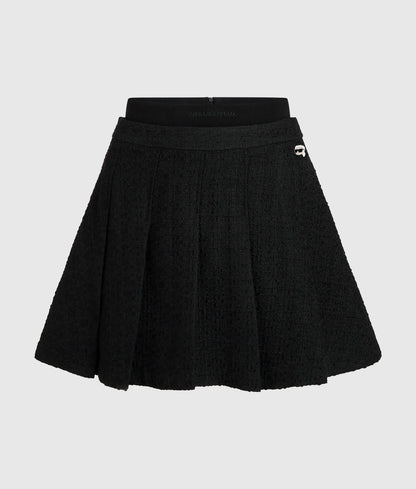 Ikon bouclé pleated skirt