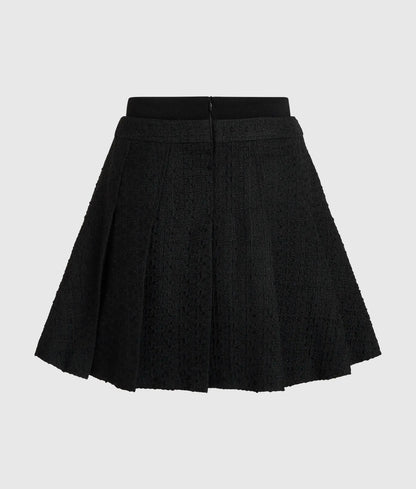 Ikon bouclé pleated skirt