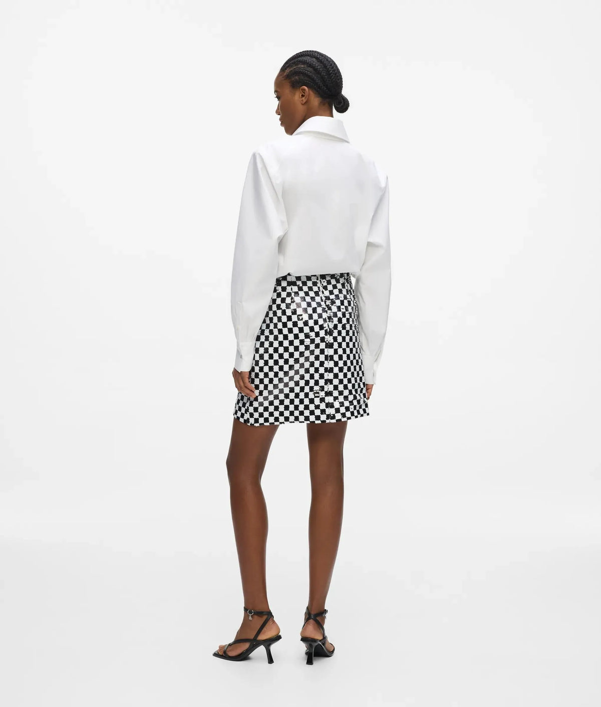 Checkerboard sequin mini skirt