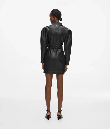 Faux-leather biker dress