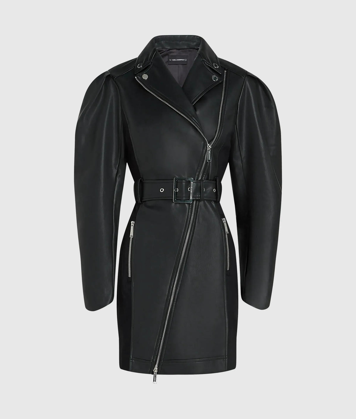 Faux-leather biker dress