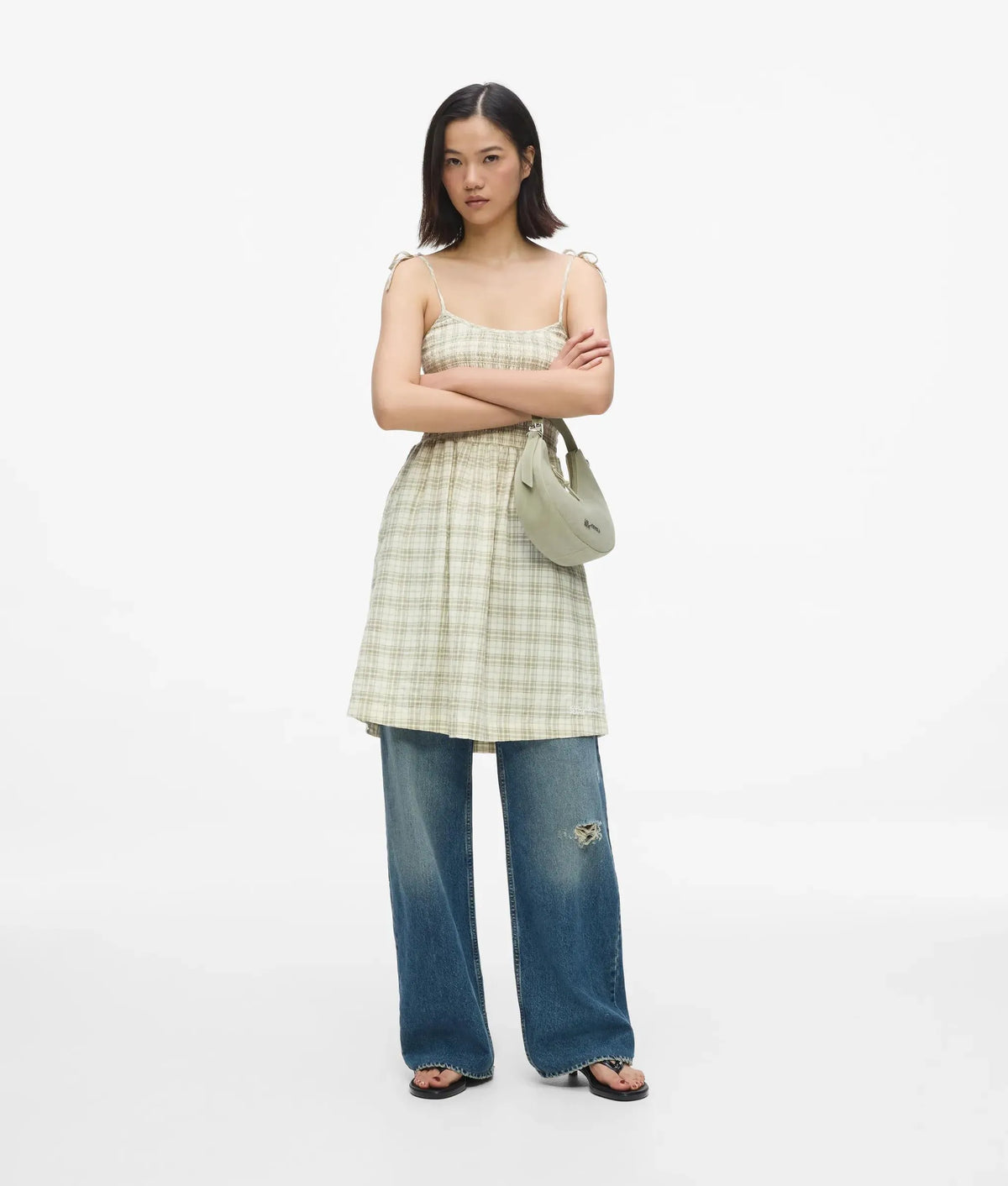 Checked strappy dress