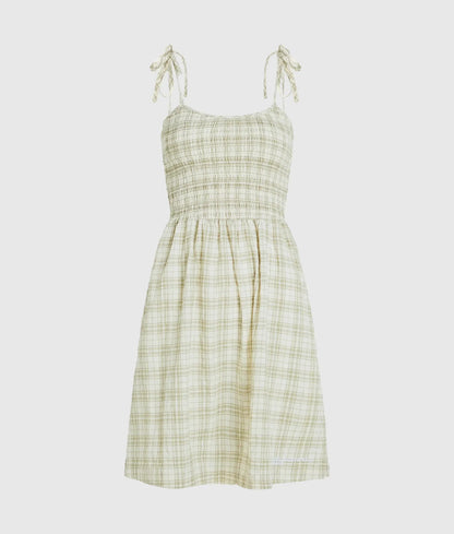 Checked strappy dress