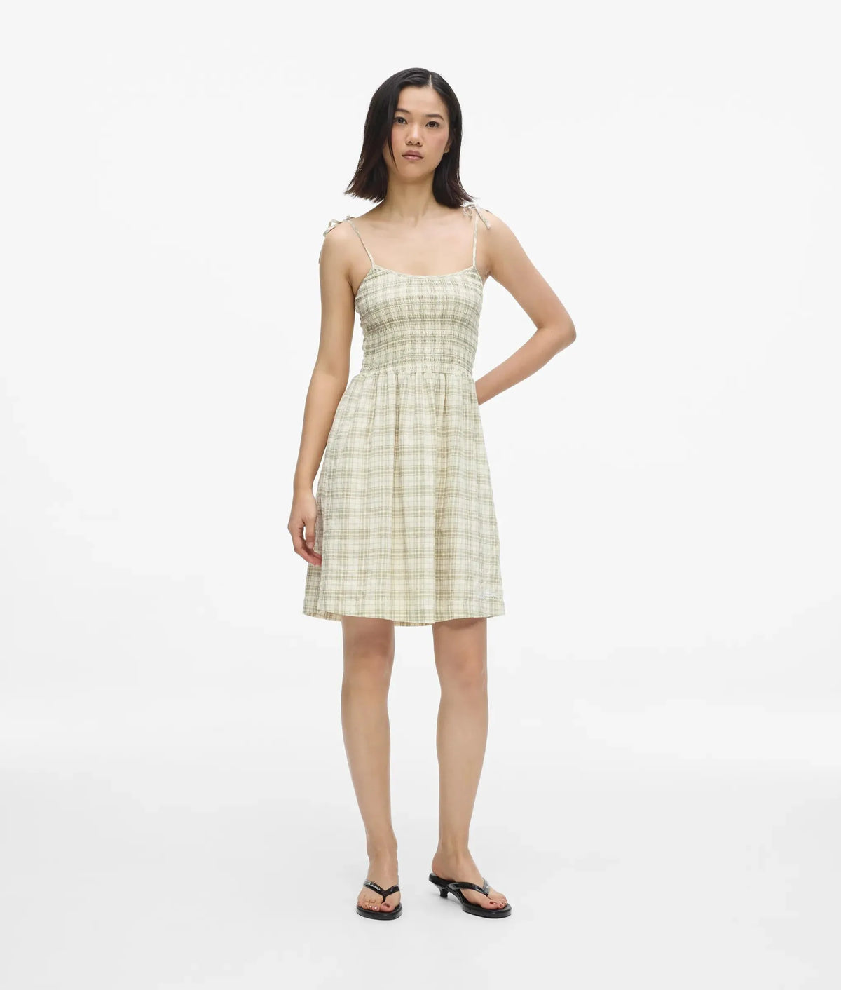 Checked strappy dress