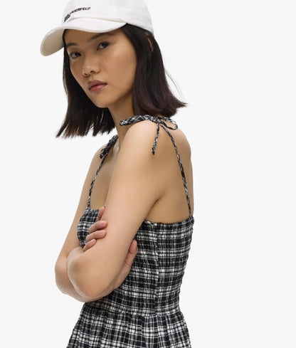 Checked strappy dress