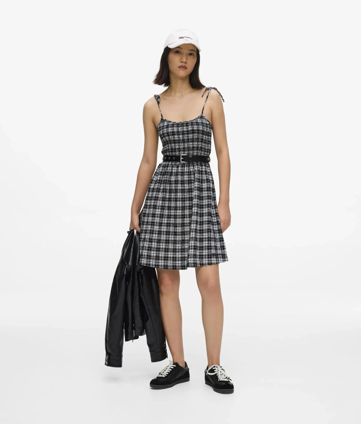 Checked strappy dress